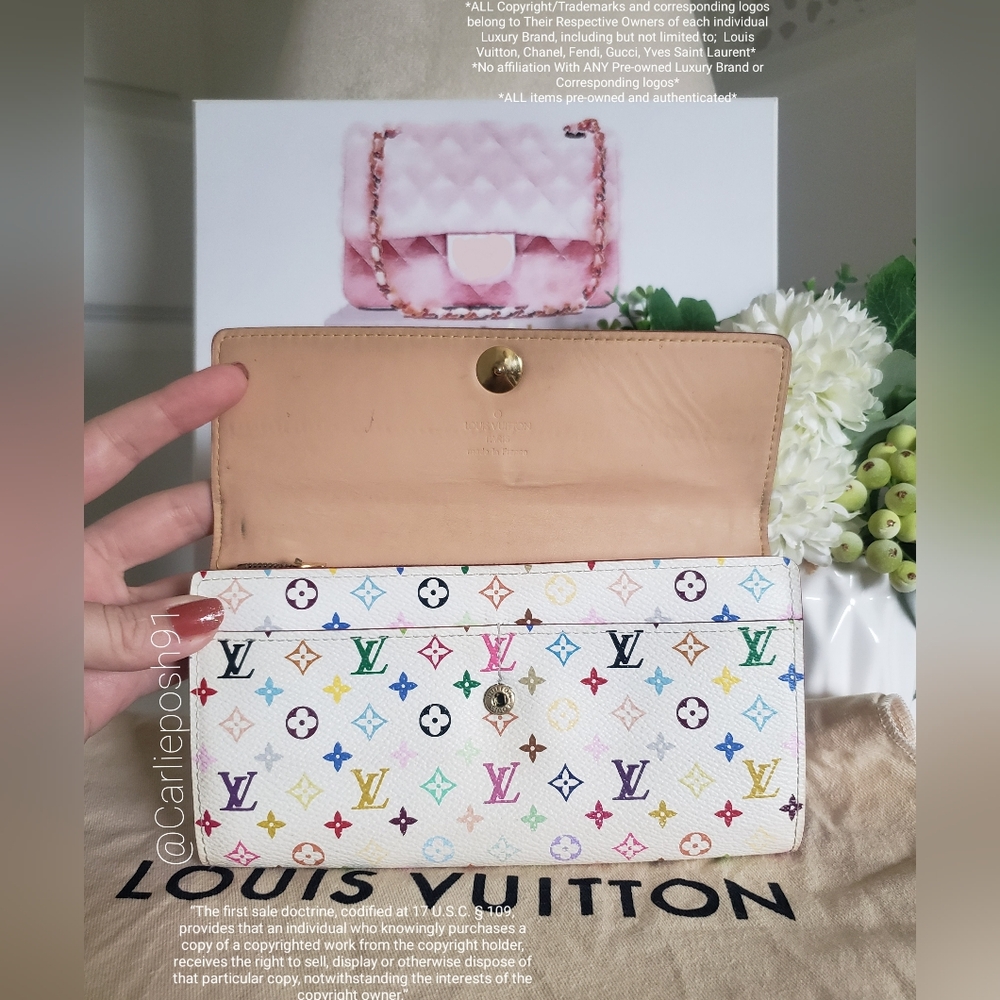 Authentic Pre-owned Vintage Louis Vuitton Murakami Multicolor Flap Wallet - Picture 6 of 15